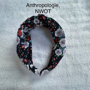 Anthropologie Floral Knot Headband Black Multicolor Boho Cottagecore Style NWOT